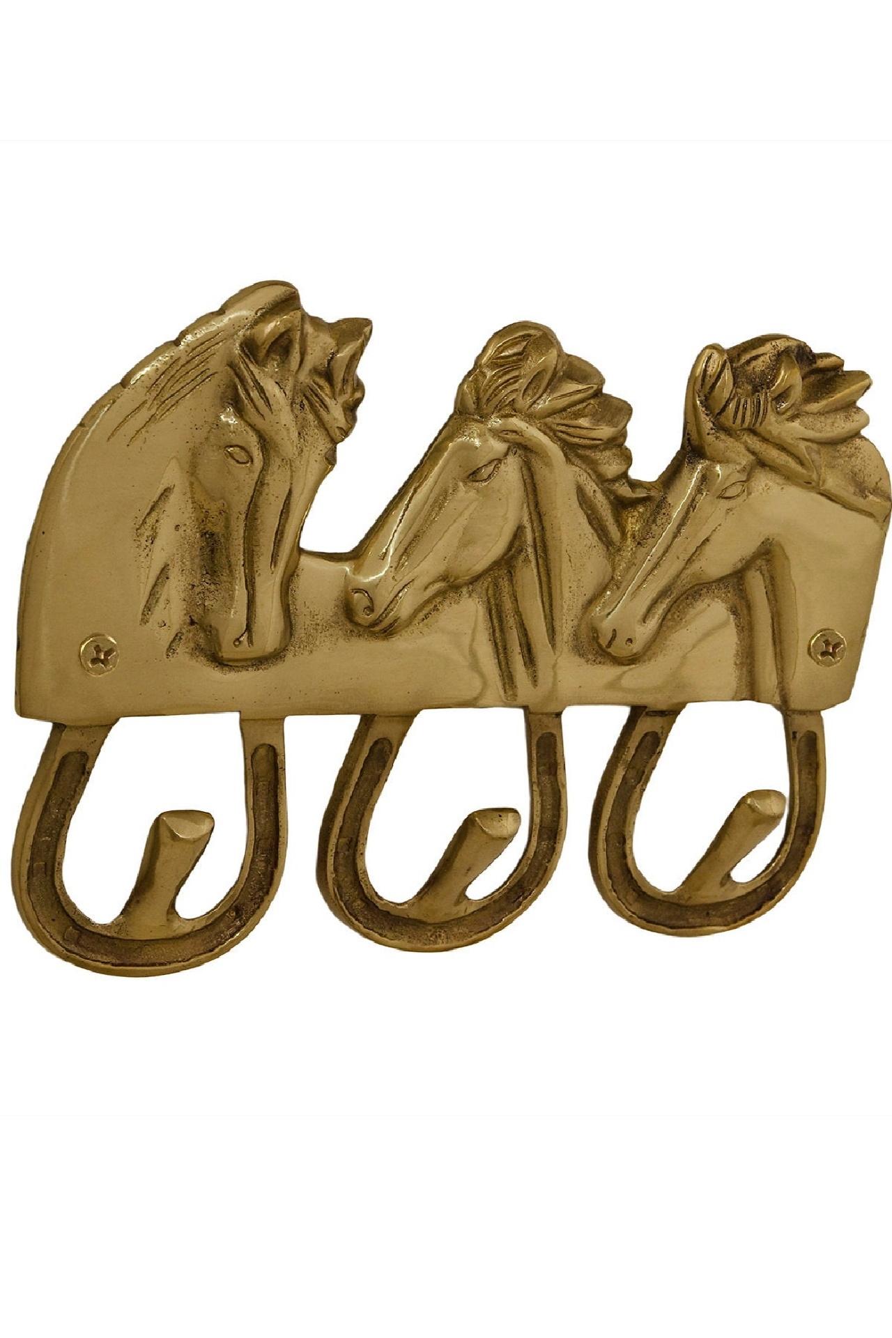 Horse Country Carrot - Triple Horse Brass Hook